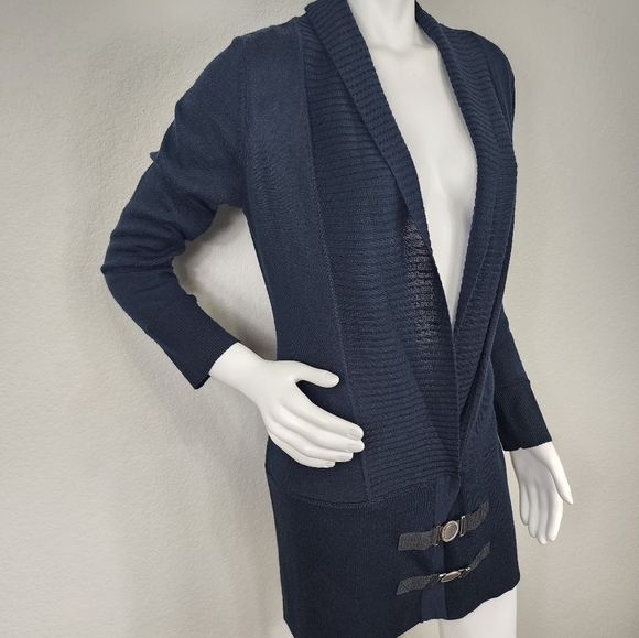 Soft Surroundings Black Wool Snap Close Long Sleeve Cardigan Size S - Picture 3 of 14